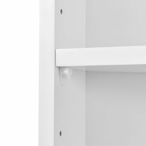 English Elm Multi-Functional Corner Cabinet Tall Trapezoid Bathroom Storage with Adjustable Shelves, Doors, Anti-Dump Device White WF530911AAK