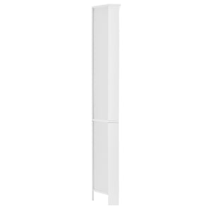 English Elm Multi-Functional Corner Cabinet Tall Trapezoid Bathroom Storage with Adjustable Shelves, Doors, Anti-Dump Device White WF530911AAK