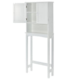 English Elm Over-The-Toilet Bathroom Cabinet With Shelf and Two Doors Space-Saving Storage, Easy To Assemble, White