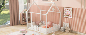 English Elm (slats Excluded) Full Pinewood House Bed Frame Playhouse Roof Kids Bedroom White WF294808AAK