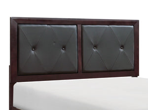 English Elm Espresso Queen Bed Faux Leather Tufted Headboard Contemporary Upholstered Platform Frame 63"x83.5" B011S00230
