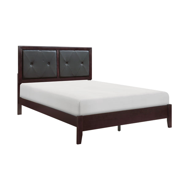 English Elm Espresso Queen Bed Faux Leather Tufted Headboard Contemporary Upholstered Platform Frame 63"x83.5" B011S00230