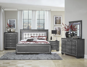 English Elm Modern Glam 9 Drawer Dresser with Beveled Mirror Trim and Faux Crystal Pulls B011P178526