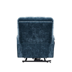 English Elm Liyasi Zero Gravity Power Recliner Eco Leather Massage Lumbar Heat Usb Charging Blue W820S00073