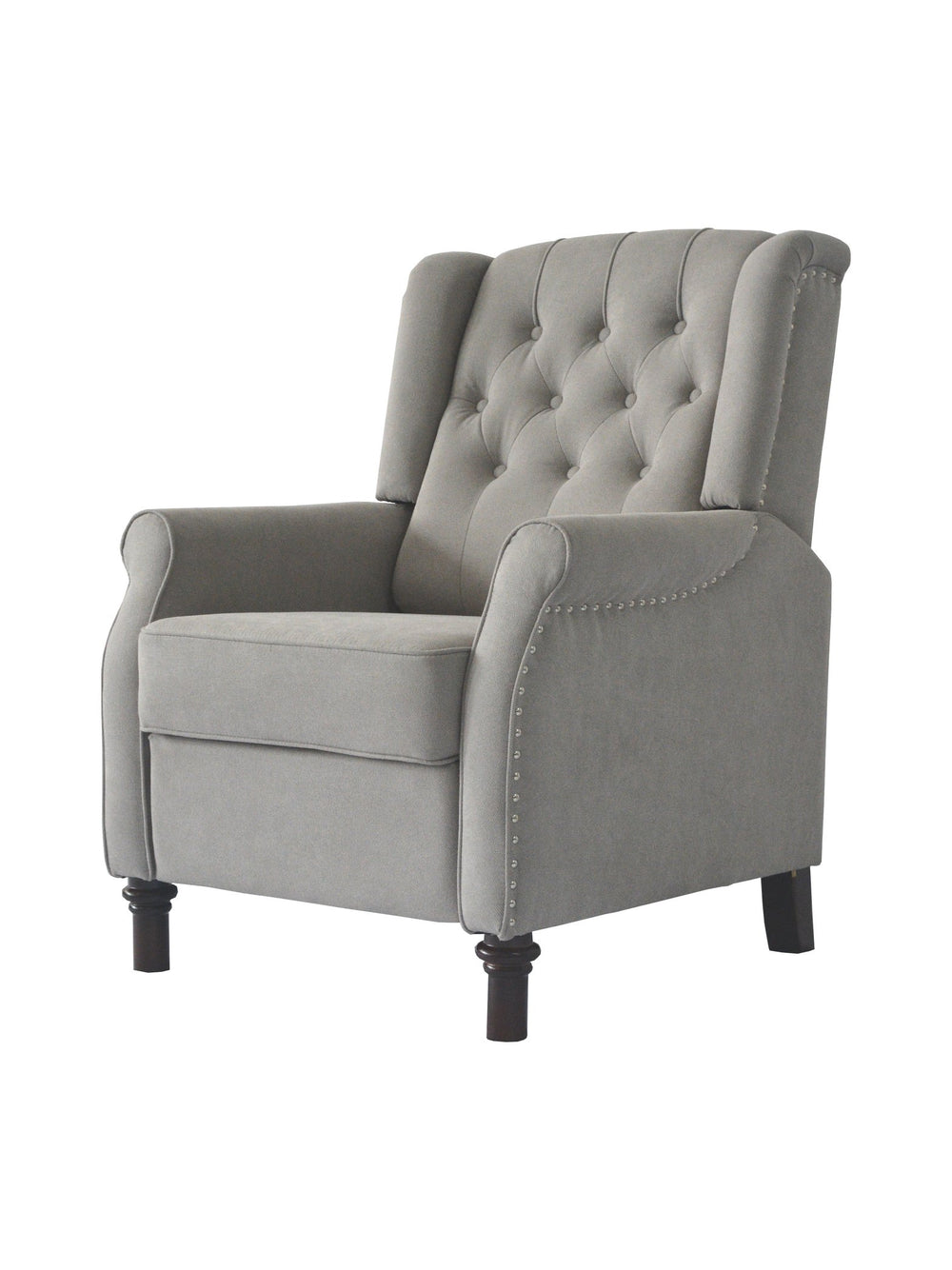 English Elm Redde Modern Recliner Sofa Chair Light Gray — Smooth Push-Back, Ergonomic Comfort, Adjustable 105–150° W118363047