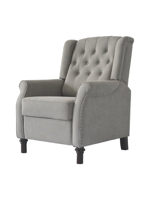 English Elm Redde Modern Recliner Sofa Chair Light Gray — Smooth Push-Back, Ergonomic Comfort, Adjustable 105–150° W118363047