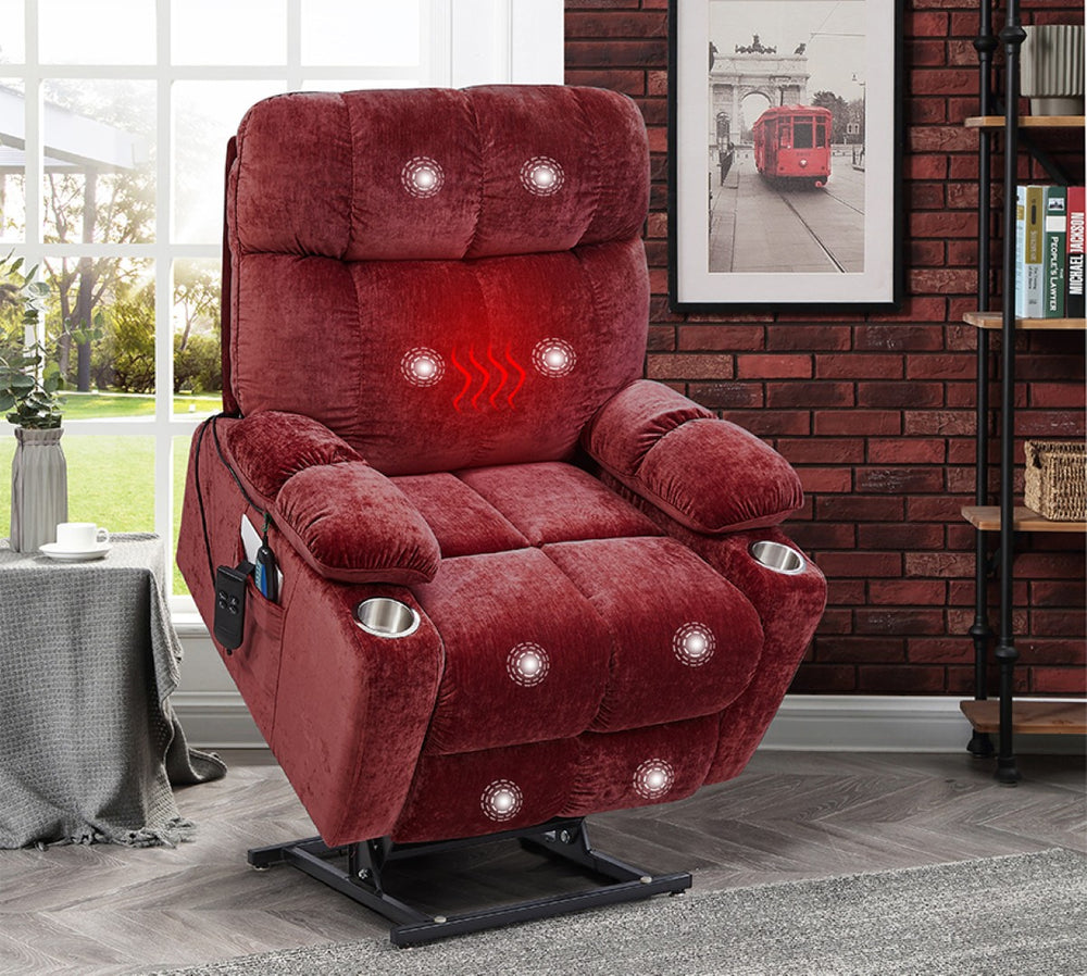 English Elm Liyasi Zero Gravity Power Recliner Eco Leather Massage Lumbar Heat Usb Charging W820S00013