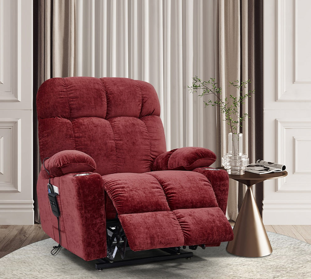 English Elm Liyasi Zero Gravity Power Recliner Eco Leather Massage Lumbar Heat Usb Charging W820S00013