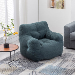 English Elm 010-soft Teddy Plush Bean Bag Chair Tufted Memory Foam Lounge Seat for Living Room Green W52761253