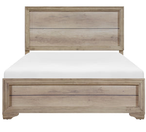 English Elm Contemporary Rustic-Modern Full Bed in Weathered Melamine Finish with Sturdy Wood-Inspired Design and Low Profile Natural 45.75 L x 33.5 W x 4 H B011S00239