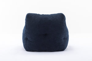 English Elm 010-soft Teddy Plush Bean Bag Chair Tufted Memory Foam Lounge Seat for Living Room Dark Blue W52761254