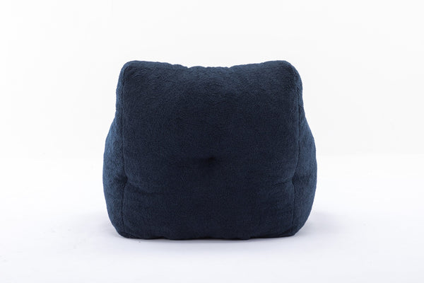 English Elm 010-soft Teddy Plush Bean Bag Chair Tufted Memory Foam Lounge Seat for Living Room Dark Blue W52761254