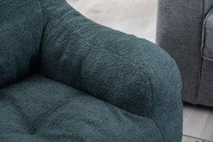 English Elm 010-soft Teddy Plush Bean Bag Chair Tufted Memory Foam Lounge Seat for Living Room Green W52761253