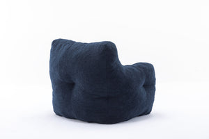 English Elm 010-soft Teddy Plush Bean Bag Chair Tufted Memory Foam Lounge Seat for Living Room Dark Blue W52761254