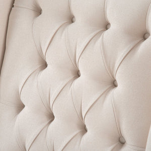 English Elm 27.16" Wingback Manual Recliner with Nailhead Trim Tufted Club Chair for Living Room Beige W68062701