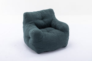English Elm 010-soft Teddy Plush Bean Bag Chair Tufted Memory Foam Lounge Seat for Living Room Green W52761253