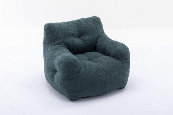 English Elm 010-soft Teddy Plush Bean Bag Chair Tufted Memory Foam Lounge Seat for Living Room Green W52761253