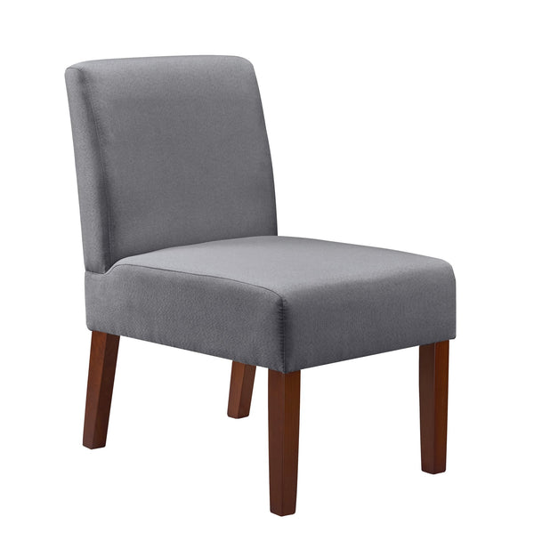 English Elm Fabric Accent Chair Set of 2 with Round Wood Table - Contemporary Armless Side Chairs, Durable Hardwood Frame, Compact Corner Seating for Bedroom Office Living Room W142061922