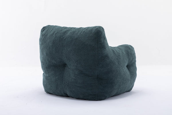 English Elm 010-soft Teddy Plush Bean Bag Chair Tufted Memory Foam Lounge Seat for Living Room Green W52761253
