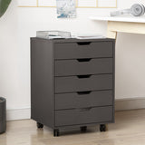 Hearth and Haven The Filing Cabinet Has Five Drawers, a Small Rolling Filing Cabinet, a Printer Rack, An Office Locker, and An Office Pulley Movable Filing Cabinet Dark Gray W67943150