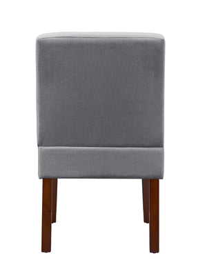 English Elm Fabric Accent Chair Set of 2 with Round Wood Table - Contemporary Armless Side Chairs, Durable Hardwood Frame, Compact Corner Seating for Bedroom Office Living Room W142061922