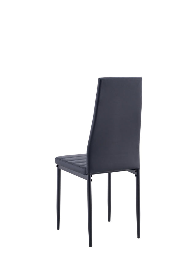 English Elm Dining Chair Set of Four with Pu Leather Padded Seats for Kitchen or Breakfast Nook W24166325