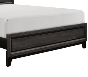 English Elm Modern Davi Queen Bed Gray Wood Grain Finish – Clean Lines, Melamine Veneer, Contemporary Frame B011S00249