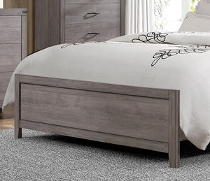 English Elm Brownish Twin Panel Bed with Faux Leather Headboard, Industrial Rivet Accents and Weathered Wood Look Brown+Gray 44.75 L x 34 W x 5.5 H B011S01348