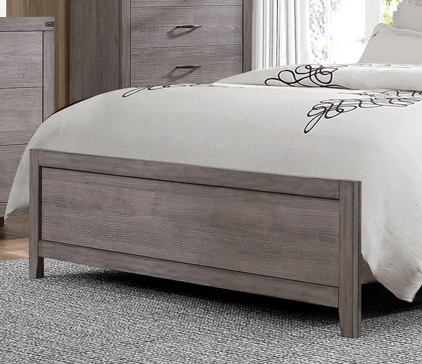 English Elm Brownish Twin Panel Bed with Faux Leather Headboard, Industrial Rivet Accents and Weathered Wood Look Brown+Gray 44.75 L x 34 W x 5.5 H B011S01348