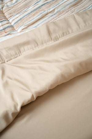 English Elm Omne Sleep Queen Sheet Set Bamboo Microplush Hypoallergenic Cooling Neutral Bedding B04766060