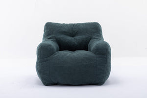 English Elm 010-soft Teddy Plush Bean Bag Chair Tufted Memory Foam Lounge Seat for Living Room Green W52761253