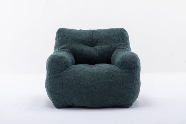 English Elm 010-soft Teddy Plush Bean Bag Chair Tufted Memory Foam Lounge Seat for Living Room Green W52761253