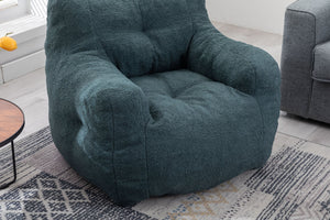English Elm 010-soft Teddy Plush Bean Bag Chair Tufted Memory Foam Lounge Seat for Living Room Green W52761253