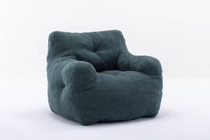 English Elm 010-soft Teddy Plush Bean Bag Chair Tufted Memory Foam Lounge Seat for Living Room Green W52761253