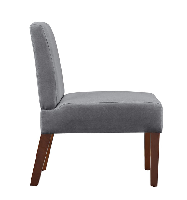 English Elm Fabric Accent Chair Set of 2 with Round Wood Table - Contemporary Armless Side Chairs, Durable Hardwood Frame, Compact Corner Seating for Bedroom Office Living Room W142061922