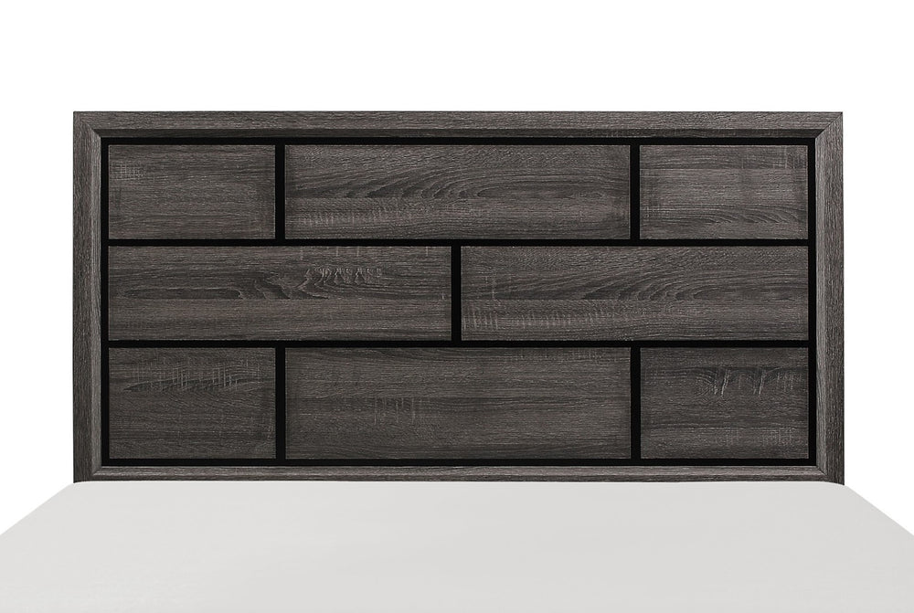 English Elm Modern Gray California King Bed Tall Headboard Clean Architectural Frame Bedroom B011S00242