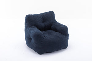 English Elm 010-soft Teddy Plush Bean Bag Chair Tufted Memory Foam Lounge Seat for Living Room Dark Blue W52761254