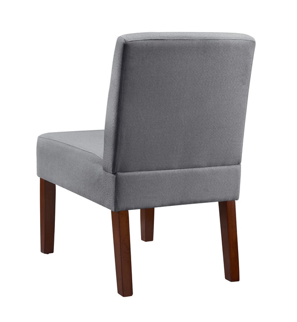 English Elm Fabric Accent Chair Set of 2 with Round Wood Table - Contemporary Armless Side Chairs, Durable Hardwood Frame, Compact Corner Seating for Bedroom Office Living Room W142061922