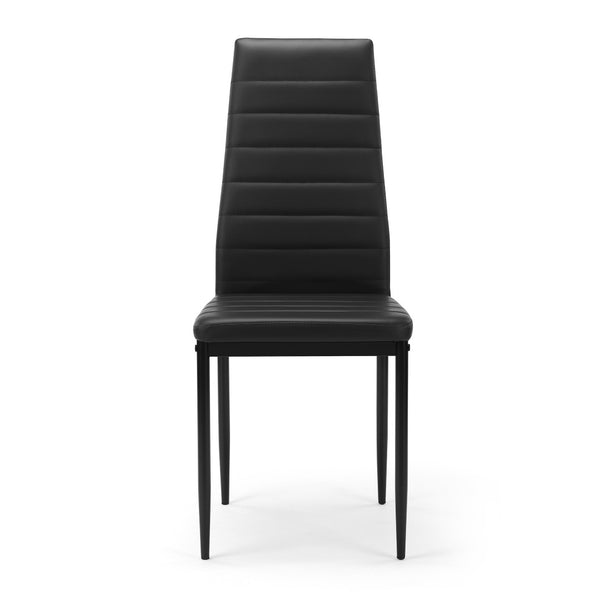 English Elm Dining Chair Set of Four with Pu Leather Padded Seats for Kitchen or Breakfast Nook W24166325