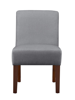 English Elm Fabric Accent Chair Set of 2 with Round Wood Table - Contemporary Armless Side Chairs, Durable Hardwood Frame, Compact Corner Seating for Bedroom Office Living Room W142061922