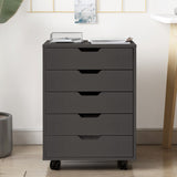 Hearth and Haven The Filing Cabinet Has Five Drawers, a Small Rolling Filing Cabinet, a Printer Rack, An Office Locker, and An Office Pulley Movable Filing Cabinet Dark Gray W67943150