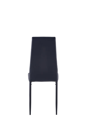 English Elm Dining Chair Set of Four with Pu Leather Padded Seats for Kitchen or Breakfast Nook W24166325