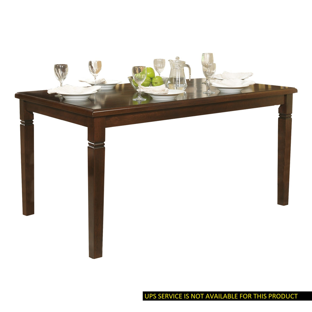 English Elm Espresso Devlin 60" Oak Veneer Dining Table — Transitional Arts & Crafts Notch Accent, Casual Chic B01166418