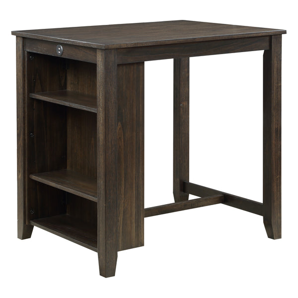 English Elm Transitional Daye 3-Piece Counter Height Dining Set with Built-In Display Shelf and Dual USB Ports Cherry 41.75 L x 39 W x 12.5 H B01166427