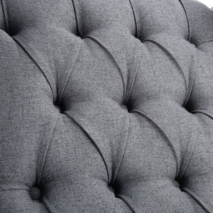 English Elm 27.16" Wingback Manual Recliner with Nailhead Trim Tufted Club Chair for Living Room Grey W68062700