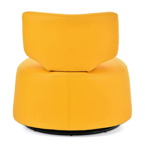 English Elm 29.13" Barrel Swivel Accent Chair Pu Upholstered Compact Seat for Living Room W68065350