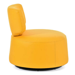 English Elm 29.13" Barrel Swivel Accent Chair Pu Upholstered Compact Seat for Living Room W68065350