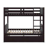 Hearth and Haven Brawnson Full over Full Bunk Bed with Twin Trundle, Espresso LT000350AAP