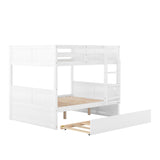 Hearth and Haven Brawnson Full over Full Bunk Bed with Twin Trundle, White LT000350AAK