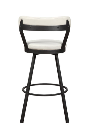 English Elm Pub Appert 2-Piece Faux Leather Swivel Counter Stools with Dark Gray Metal Base for Dining Comfort White 29 L x 27.25 W x 15.75 H B01166596